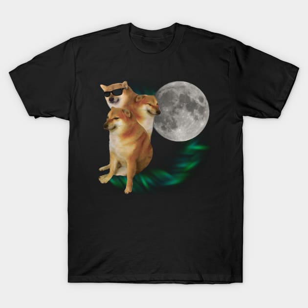 3 Cheems Moon v.2 T-Shirt by RKBJJ